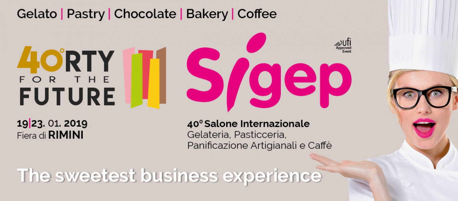 Sigep 19-23 gennaio 2019 - 40° Salone Internazionale Gelateria, Pasticceria, Panificazione Artigianali e Caffè a Rimini. Modelle e hostess by Sfinge Communication